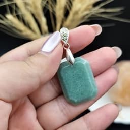 گردنبند نقره اونتورین / آونتورین اصل معدنی کد 9307 — تصویر ۳