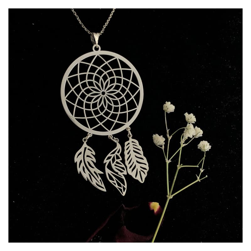 گردنبند نقره زنانه مدل Dream catcher کد G220 — تصویر ۲