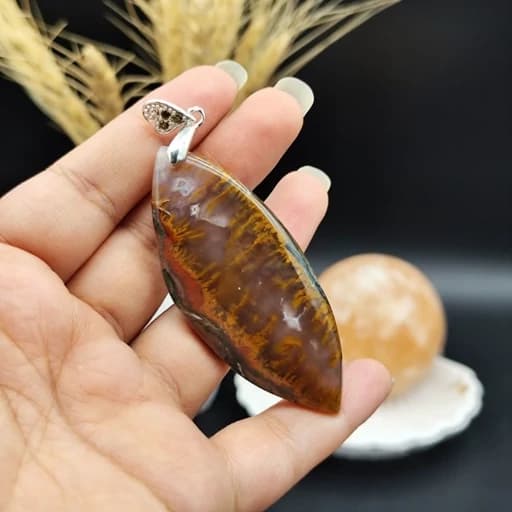 گردنبند نقره عقیق شجر اصل طبیعی کد 8142