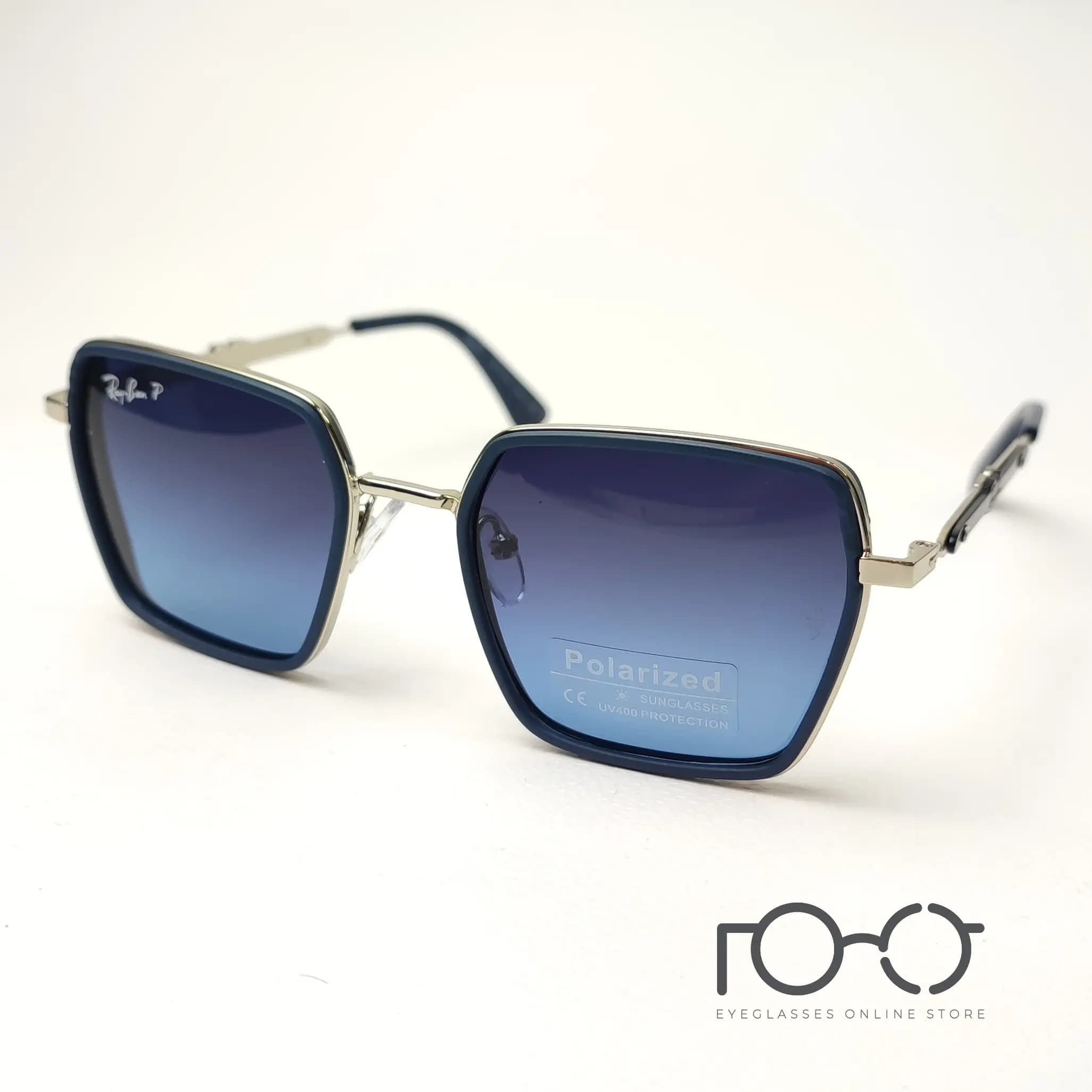 عینک آفتابی پلاریزه ریبن RAY BAN فلزی کد P8074 رنگ برنزی با لنز قهوه ای — تصویر ۱۰