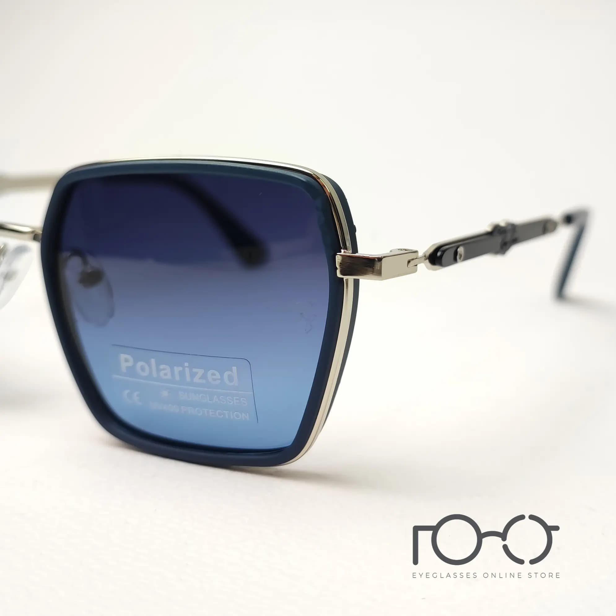 عینک آفتابی پلاریزه ریبن RAY BAN فلزی کد P8074 رنگ برنزی با لنز قهوه ای — تصویر ۳