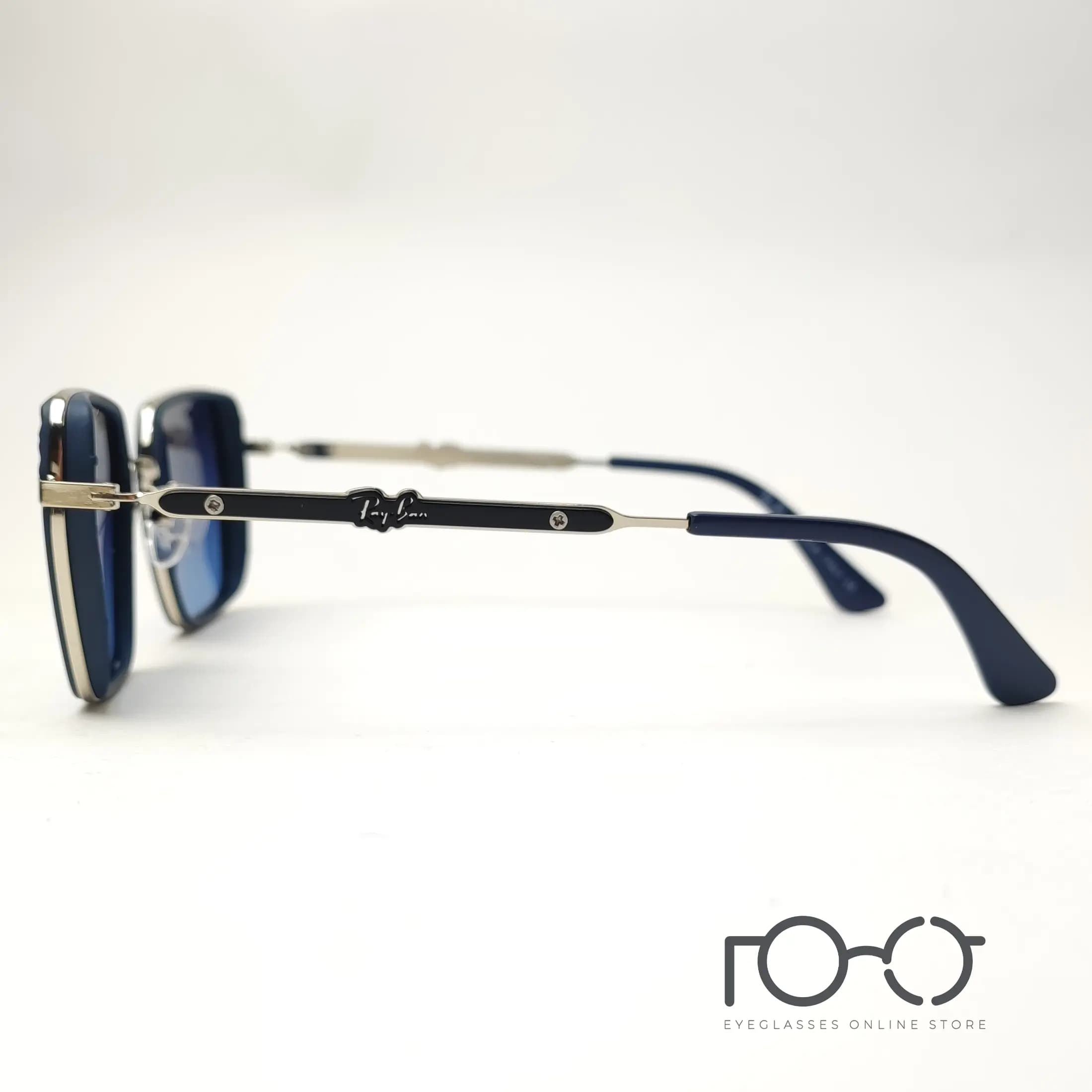 عینک آفتابی پلاریزه ریبن RAY BAN فلزی کد P8074 رنگ برنزی با لنز قهوه ای — تصویر ۴