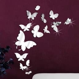آینه دکوراتیو طرح پروانه بسته 14 عددی — تصویر ۳