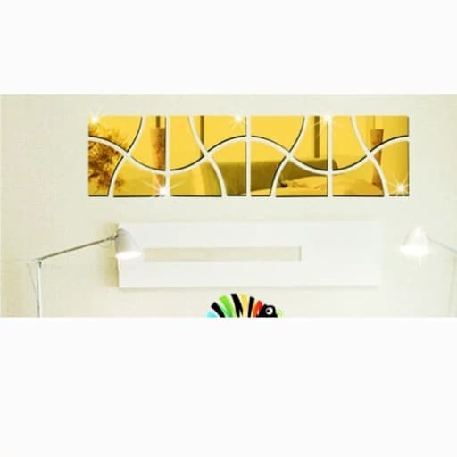 آینه دکوراتیو مولتی استایل، طرح موج ، در دو رنگ طلایی و نقره ای، ابعاد 25 در 100 سانت
