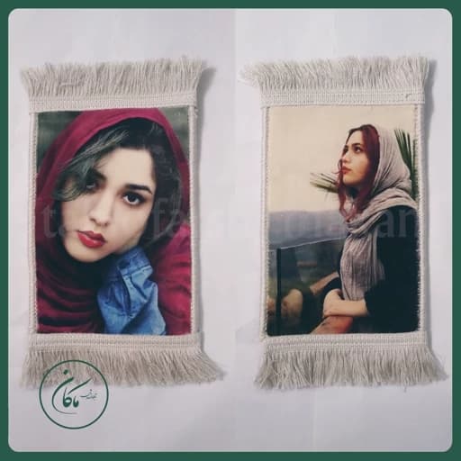 تابلو فرش ماشینی عکس چهره 1200 شانه ابریشمی (پک دوتایی سایز 20در30 سانتیمتر)