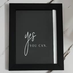 تابلو نقاشی مینیمال طرح بله تو میتونی yes you can قاب دلخواه — تصویر ۳