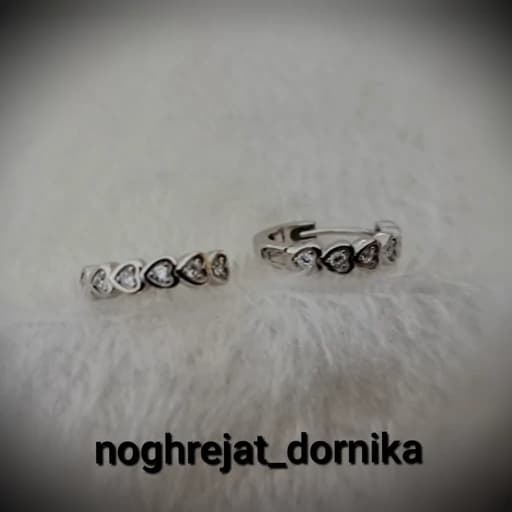 گوشواره نقره حلقه قلب — تصویر ۲