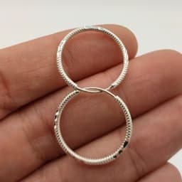 گوشواره نقره، مدل حلقه ای، سایز 3 ، نقره 925 — تصویر ۳