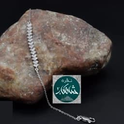 دستبند نقره زنانه شاهکار پرنس عیار 925 و آبکاری طلاسفید بسیار زیبا و ظریف — تصویر ۳