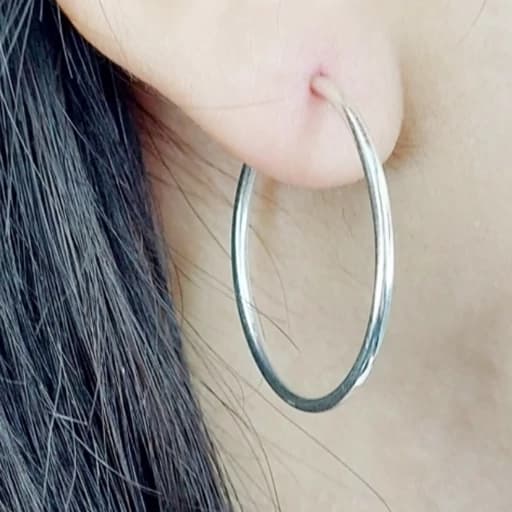 گوشواره نقره 925 حلقه ای طرح جواهر وارداتی بالاترین عیار 925
