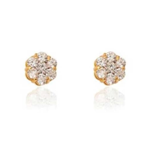 گوشواره نقره 925 عیار روکش طلا زرد فلاور واردات.