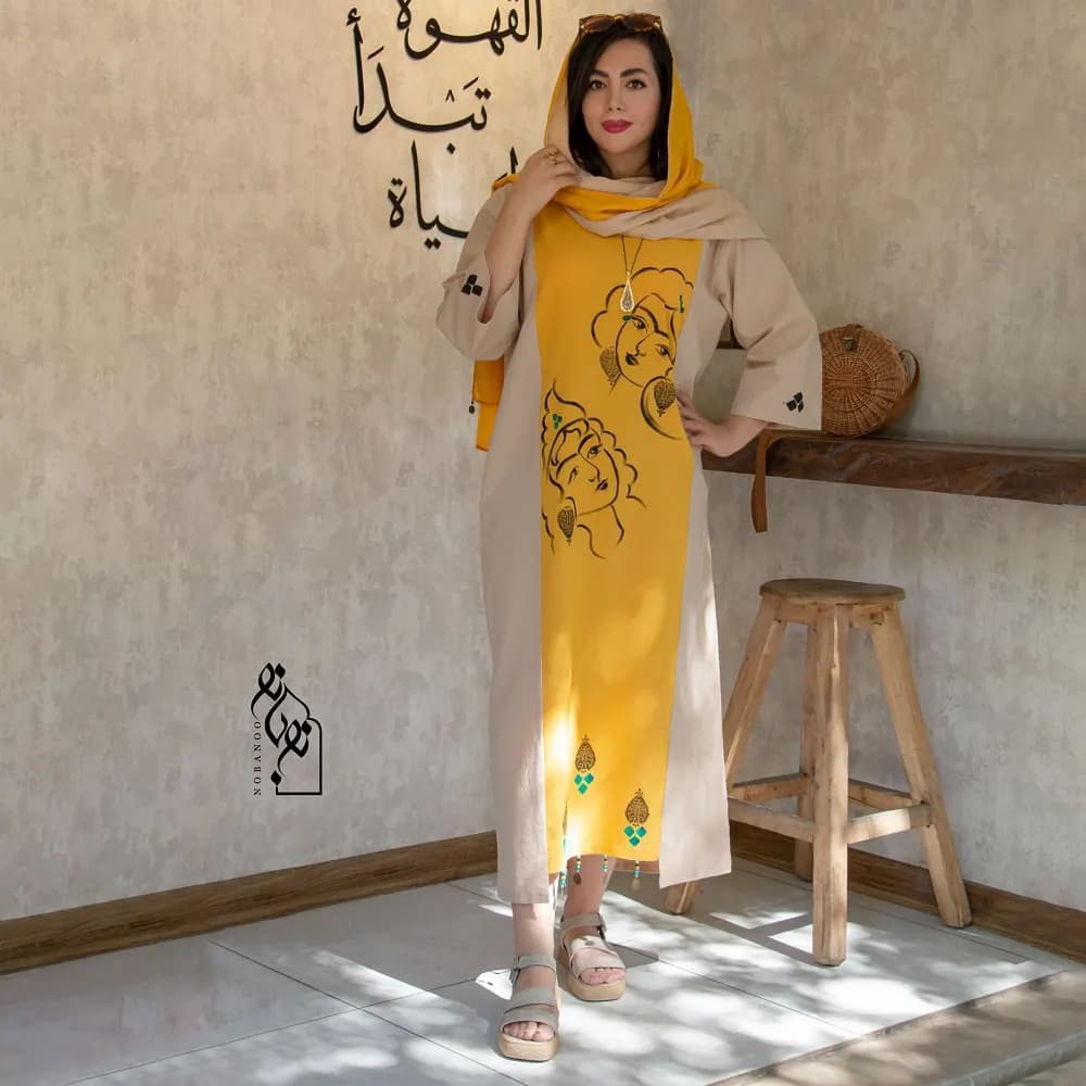 ست کفتان و شال زنانه لینن طرح مهرا کد 23407