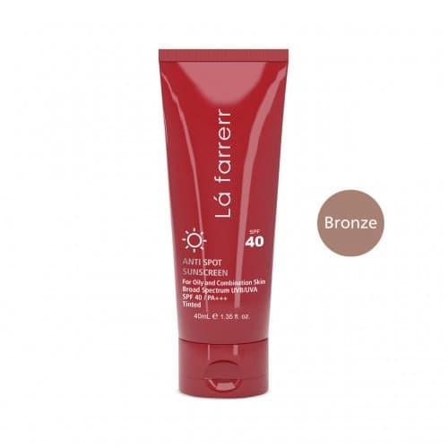 کرم ضدآفتاب و ضدلک رنگ برنز لافارر SPF 40 حجم ۴۰ میل | Lafarrerr Tinted Anti-Spot Sunscreen SPF 40 40 ml