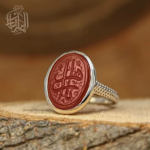انگشتر نقره زنانه عقیق سرخ کد 592 — تصویر ۴