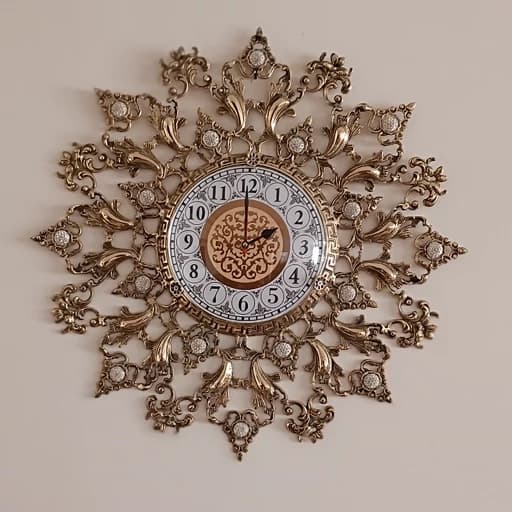 ساعت دیواری برنجی نگین قطر کد 280(ساعت دیواری برنز) — تصویر ۲