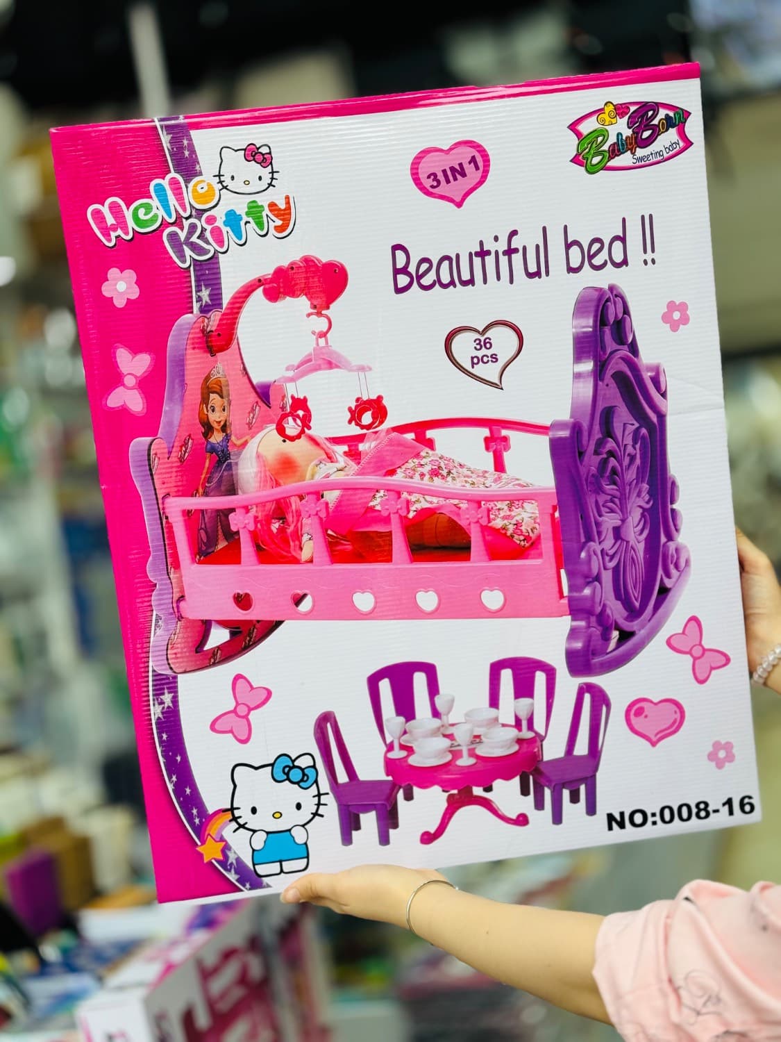 ست اسباب بازی طرح گهواره و عروسک برند HELLO KITTY — تصویر ۲