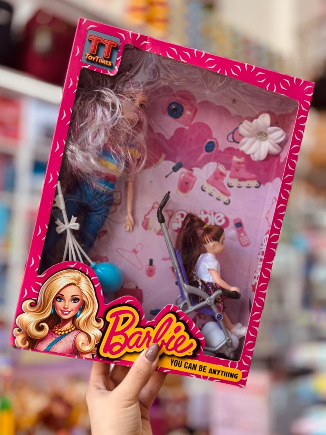 عروسک باربی برند TOY Times مدل دختر و کالسکه — تصویر ۲