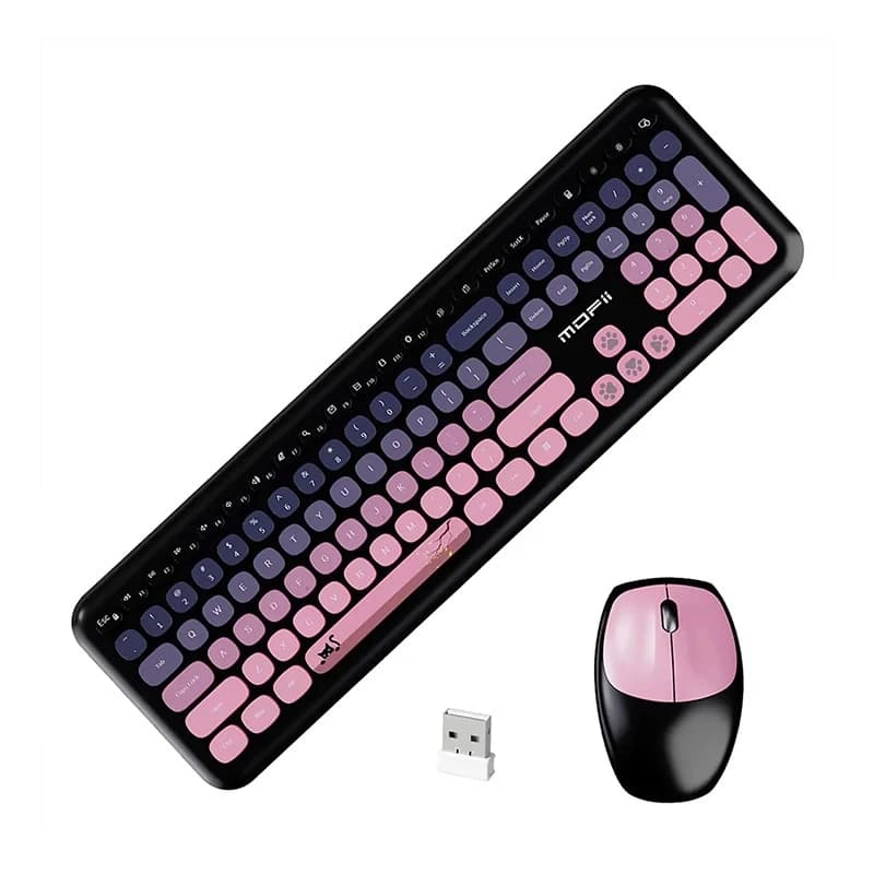 کیبورد و ماوس بیسیم مافی MOFII 666 Black berry — تصویر ۳