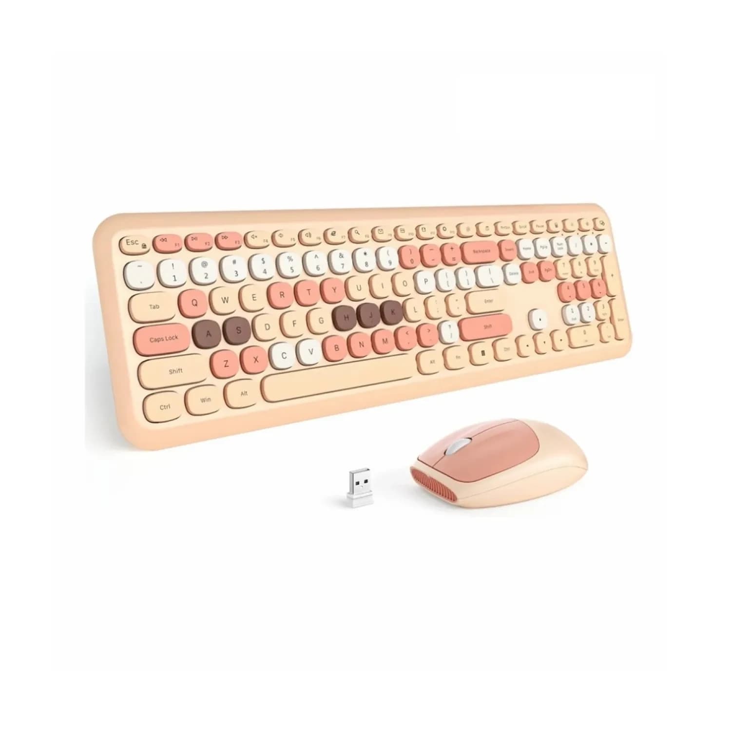 کیبورد و ماوس بیسیم مافی MOFII 666 Milk Tea — تصویر ۵