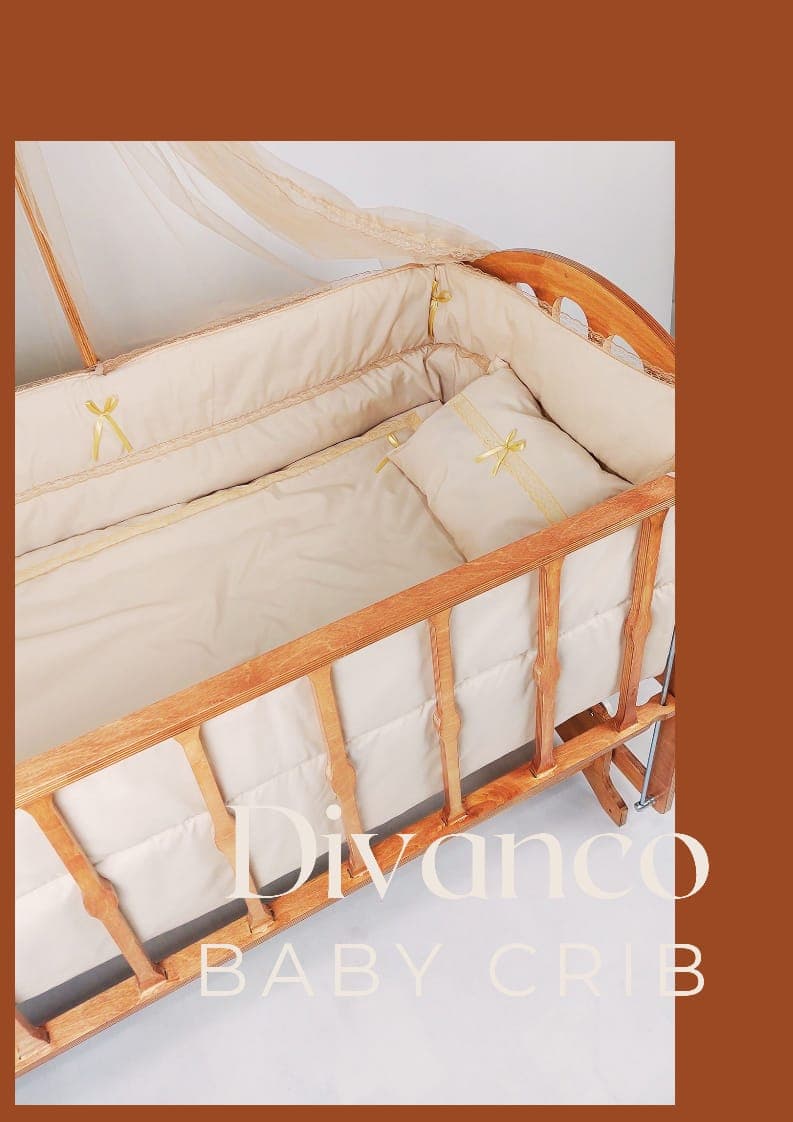 گهواره کنار مادر مدل الیزا ابعداد 60*90 برند دیوانکو Divanco چوب پلایوود — تصویر ۵