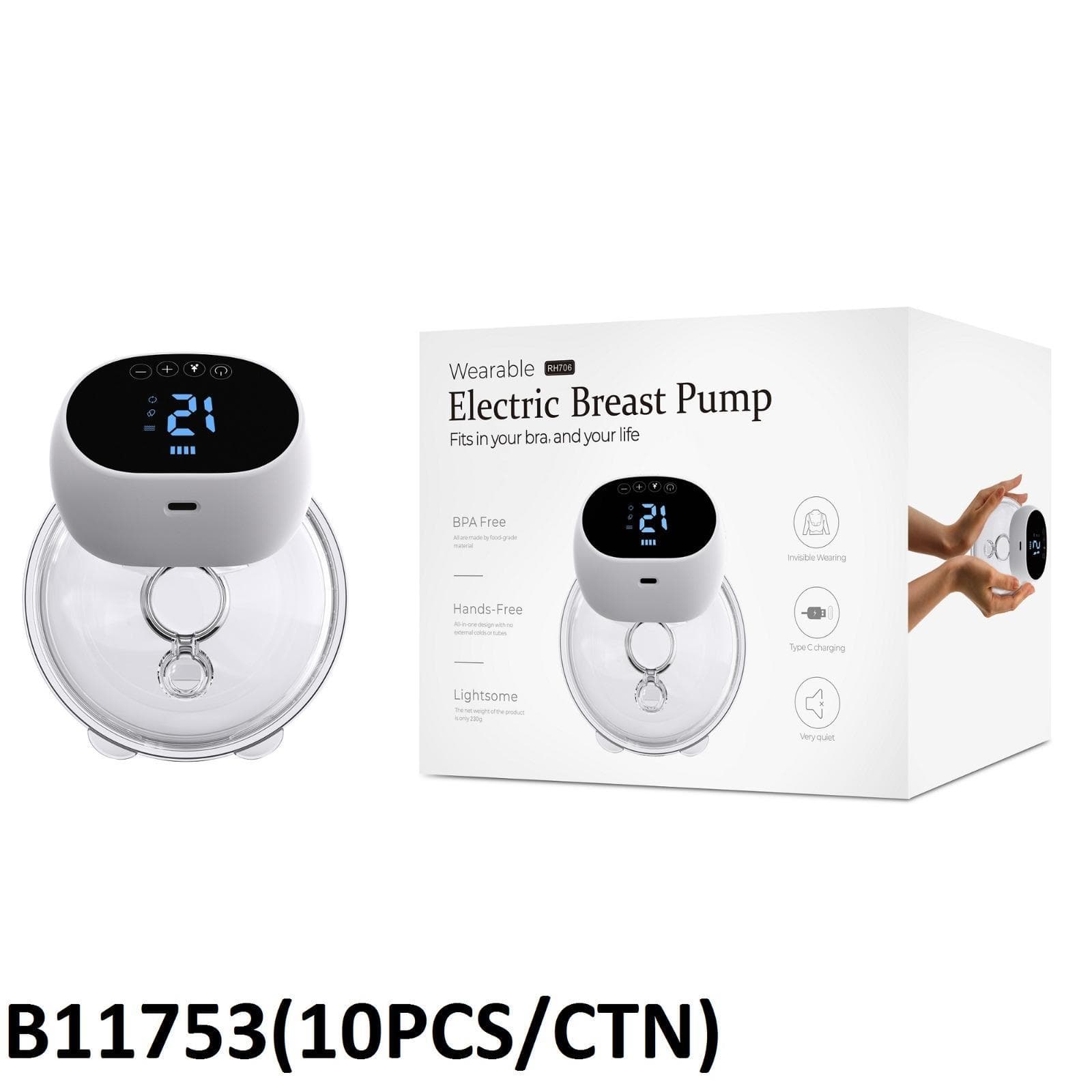 شیر دوش برقی داخل سوتین شارژِی 11753 لمسی EBP -RH706 (پرتابل)