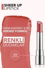 رژ لب جامد 004 شیر آپ SHEER UP فلورمار flormar رنگ هلویی گرم warm peach — تصویر ۹