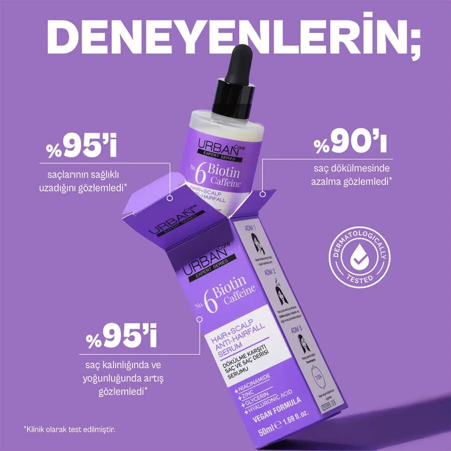 سرم ضد ریزش مو ANTI-HAIRFALL اوربان کر Urban Care حاوی بیوتین کافئین حجم 50 میل — تصویر ۶