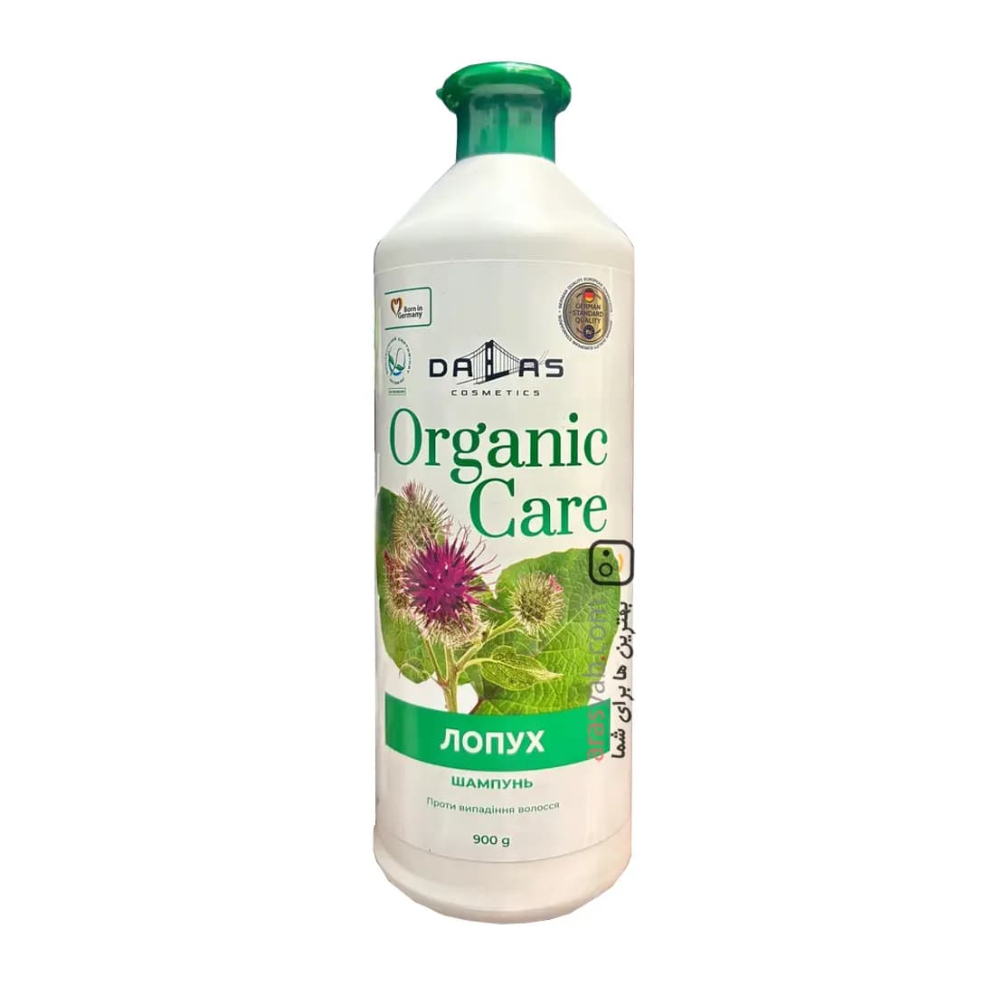 شامپو ضد ریزش ارگانیک کر دالاس DALAS Organic care حاوی عصاره ریشه بابا آدم حجم 900 گرم — تصویر ۲