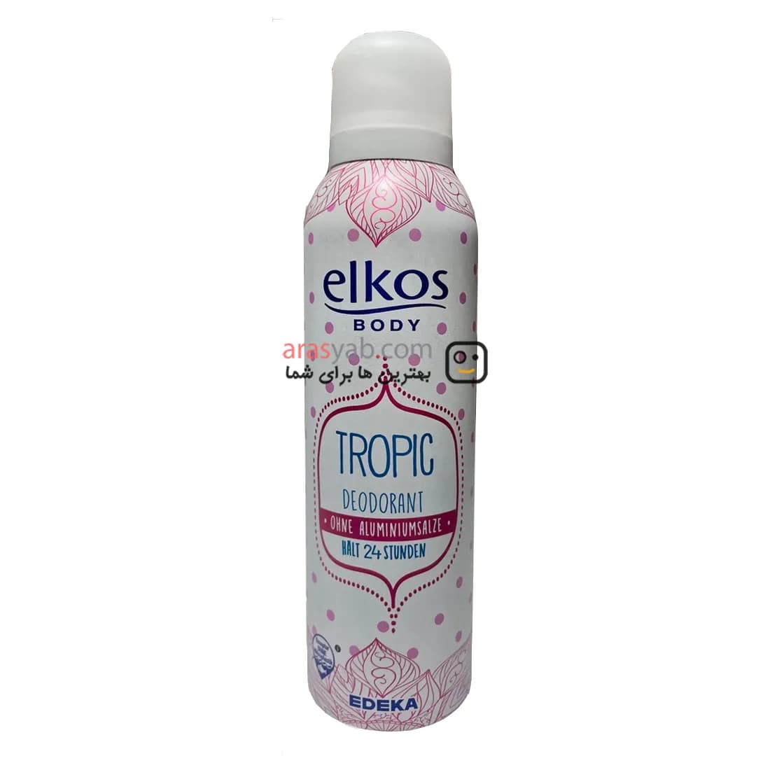 اسپری ضدتعریق بدون آلومینیوم زنانه الکاس Elkos آلمان مدل Tropic حجم 200 میل — تصویر ۲