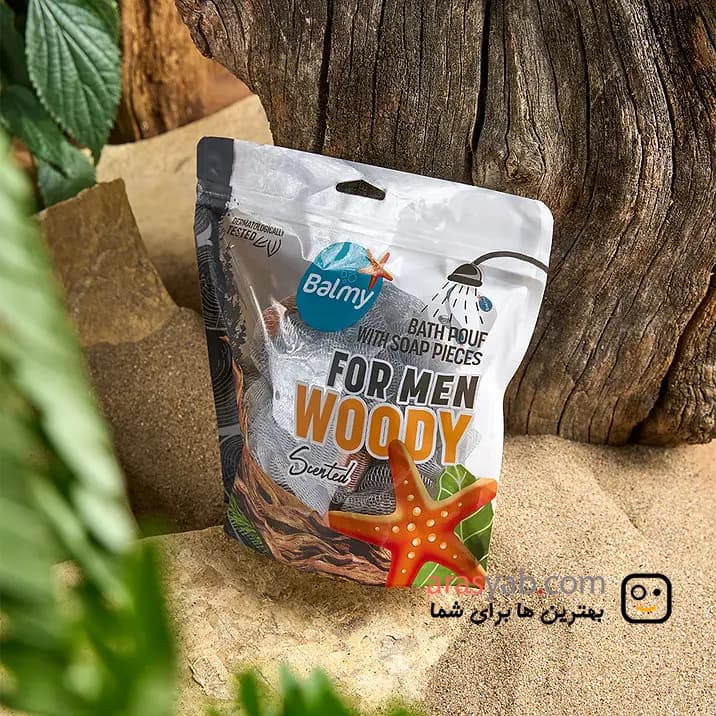 لیف صابونی معطر مردانه بالمی Balmy با رایحه چوبی Woody — تصویر ۴