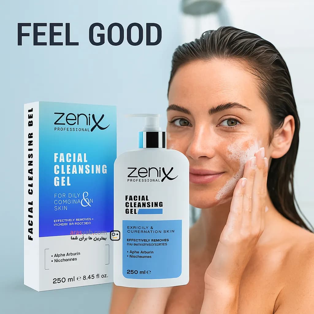 شوینده صورت زنیکس zenix مخصوص پوست چرب و مختلط حجم 250 میل — تصویر ۳