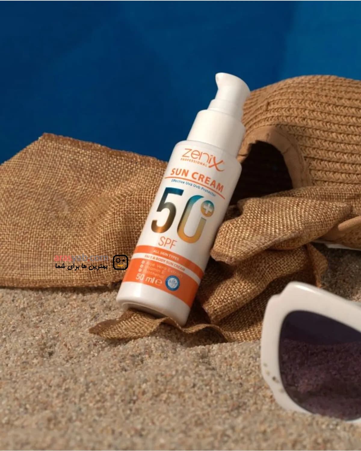 ضد آفتاب پمپی زنیکس Zenix با اس پی اف Spf 50 برای صورت و بدن حجم 50 میل — تصویر ۳