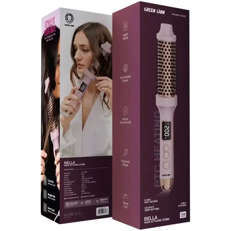 برس حرارتی حالت دهنده مو گرین لاین Bella مدل GNBEHAIR57PK — تصویر ۸