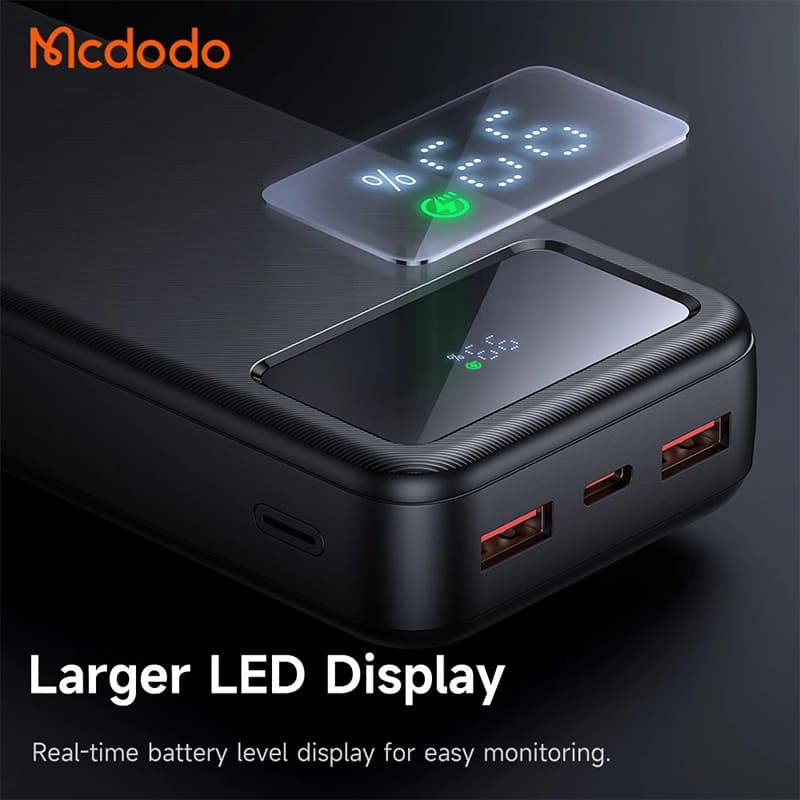 پاوربانک 22.5 وات ظرفیت 30000 مک دودو مدل MCDODO MC-4240 بهمراه کابل شارژ — تصویر ۹