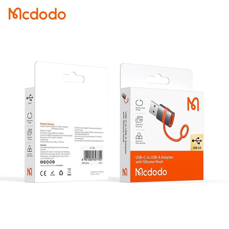 تبدیل پورت تایپ سی USB-C به 3.0 USB-A ورژن3.0 مک دودو مدل MCDODO OT-3800 — تصویر ۷