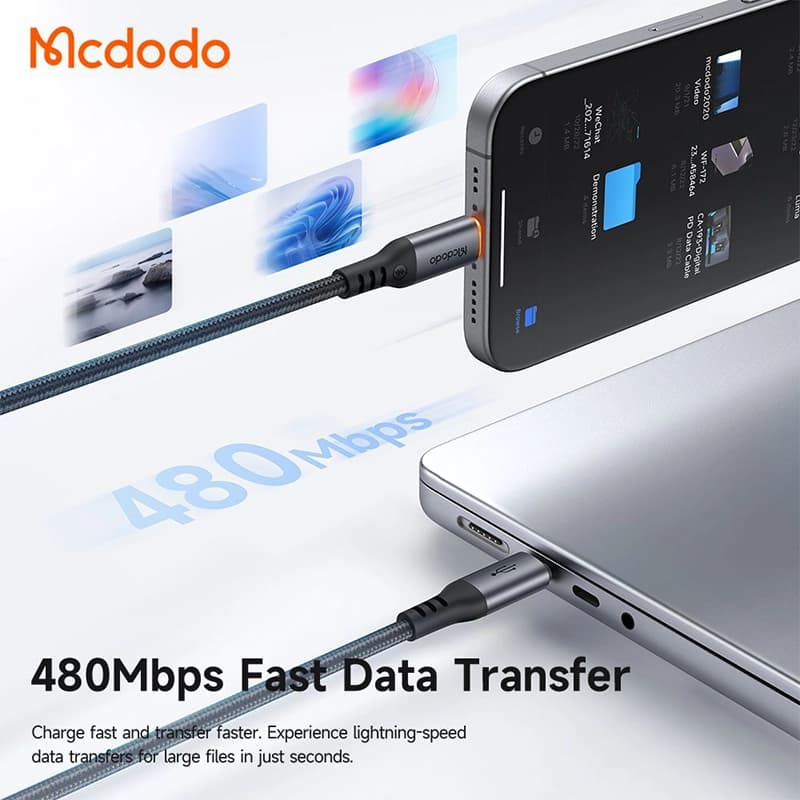 کابل شارژ سریع USB به تایپ سی 100وات مک دودو مدل MCDODO CA-2040 — تصویر ۱۱