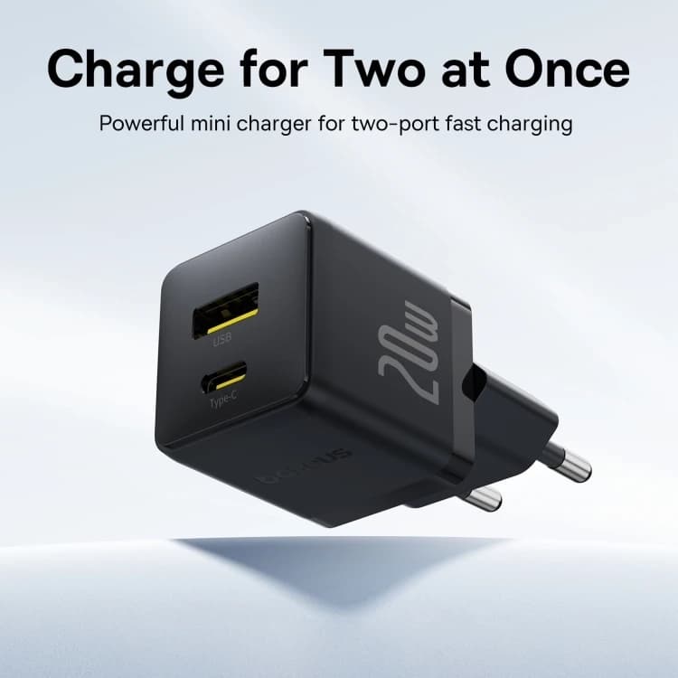 شارژر دیواری 2 پورت باسئوس 20 وات مدل Palm Fast Charger C+U — تصویر ۷