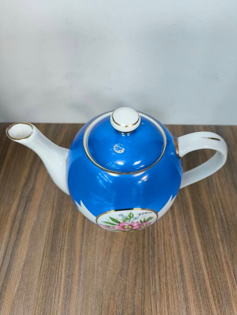 قوری قدیمی طرح گردنر آبی مارک ژاپن — تصویر ۷