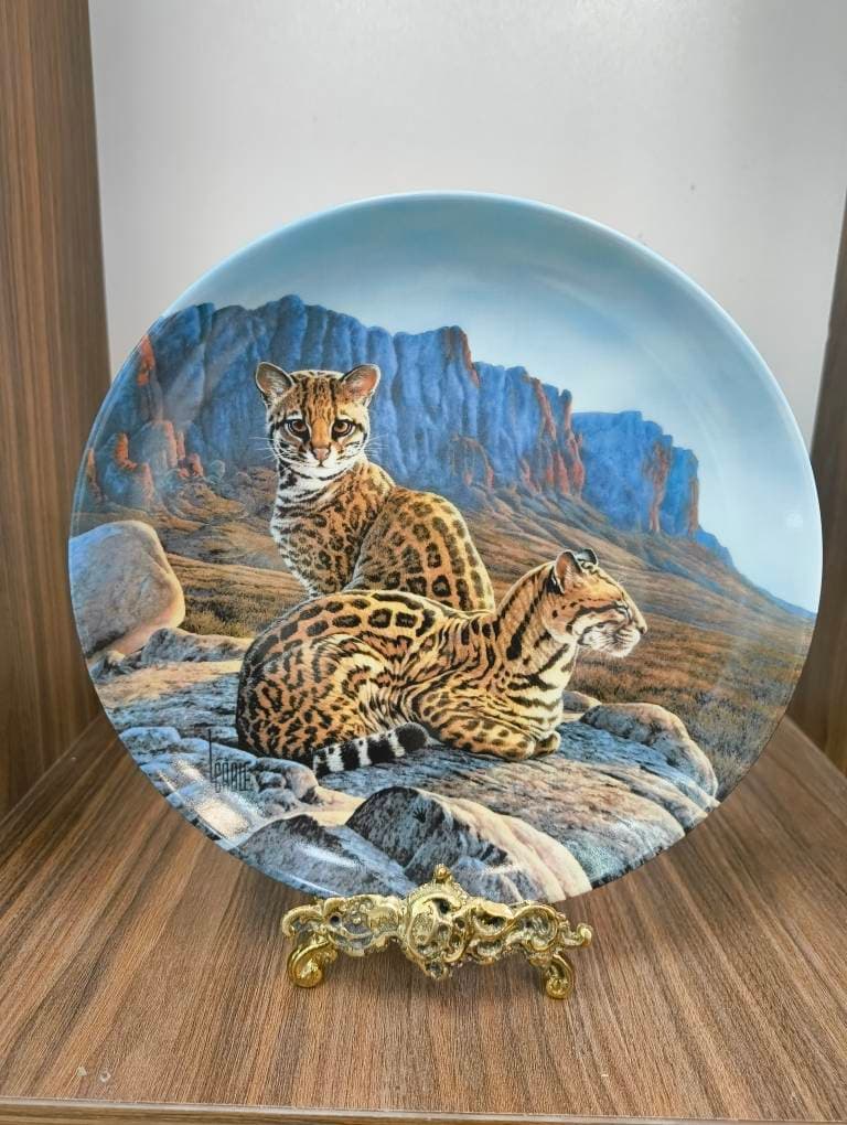 بشقاب کلکسیونی آلمانی طرح گربه «Ocelot» | قطر ۲۰ سانت