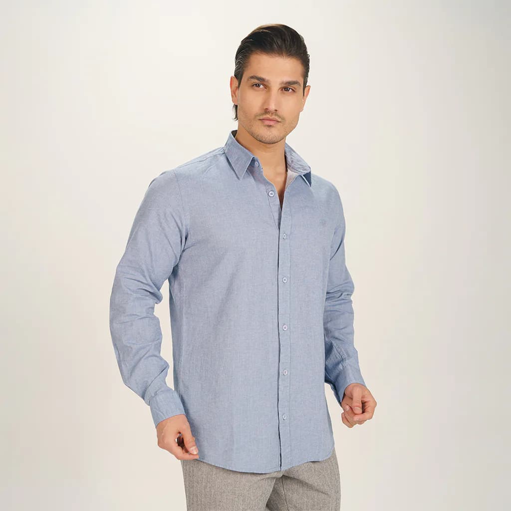 پیراهن آستین بلند ساده SLIMFIT پریمو 200697 — تصویر ۶