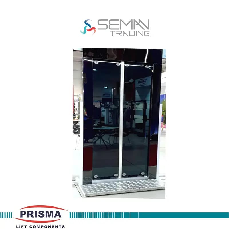 درب طبقه اتوماتیک تمام شیشه دودی آسانسور 80 دولته پریسما pirisma