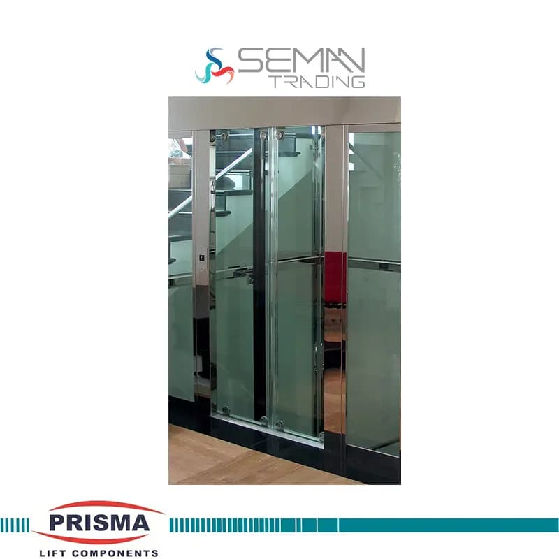 درب طبقه اتوماتیک تمام شیشه آسانسور 80 دولته پریسما pirisma