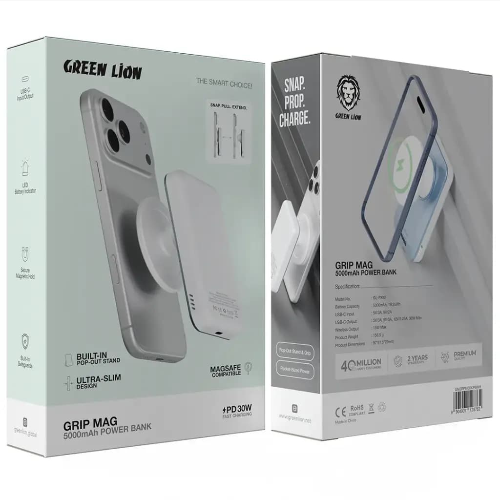پاوربانک گرین لاین 5000 میلیآمپر Grip Mag GNGRPMG5KPBBK — تصویر ۳
