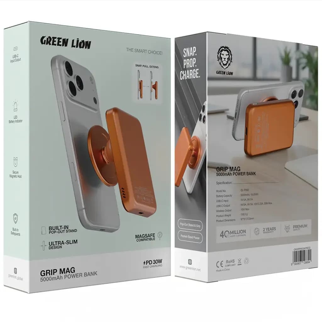 پاوربانک گرین لاین 5000 میلیآمپر Grip Mag GNGRPMG5KPBBK — تصویر ۶