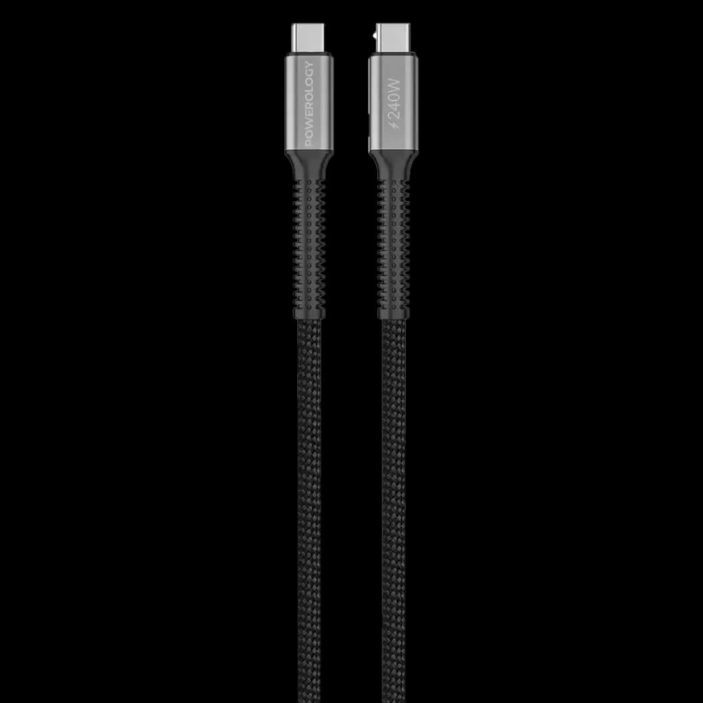 کابل USB4 تایپ C پاورولوژی 240 وات PCAB033BK