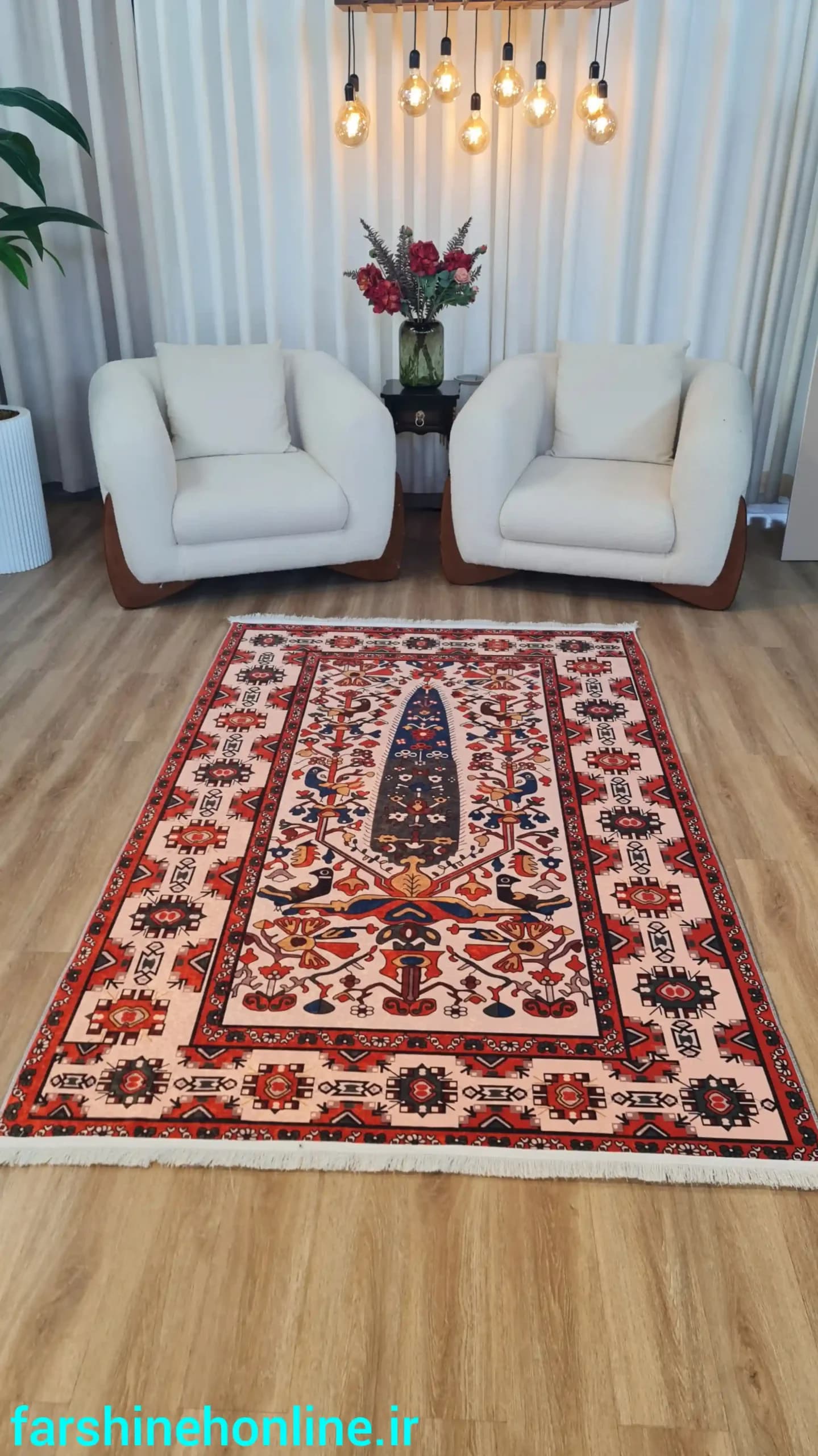فرشینه سنتی طرح جاجیم اصیل ایرانی — تصویر ۶