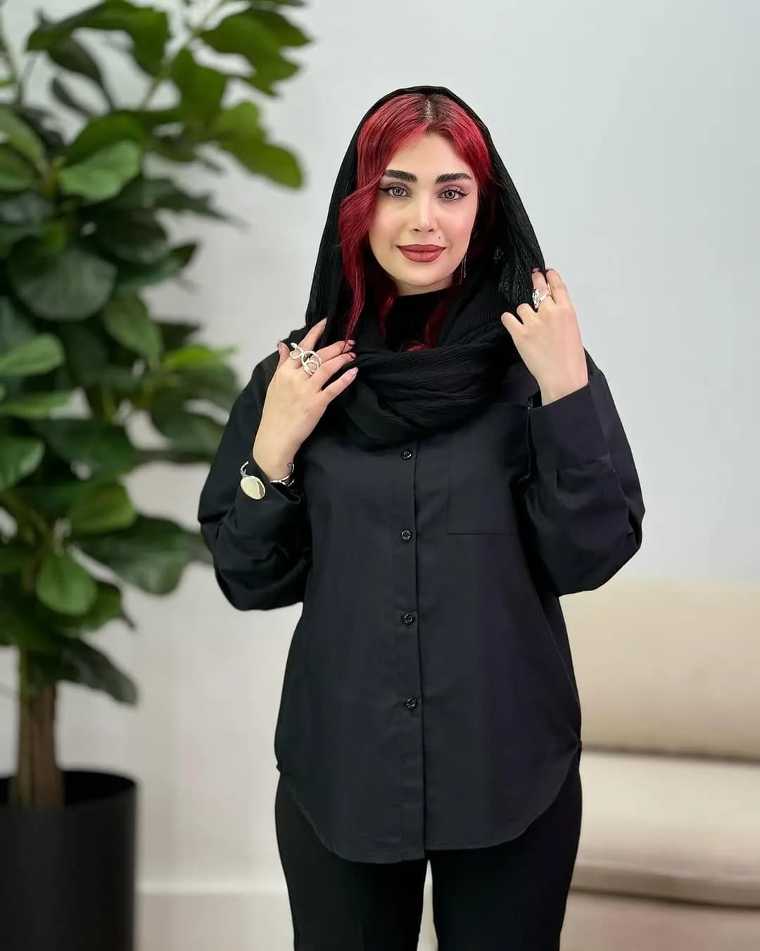 شومیز رنگی داکرون مدل تک جیب قد 70 و 75 — تصویر ۷