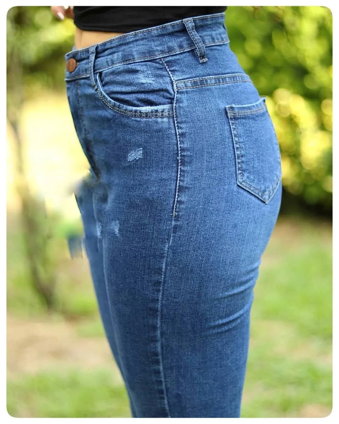 شلوار جین آبی وسط فول کش ترک قد 85 و 90 — تصویر ۱۲