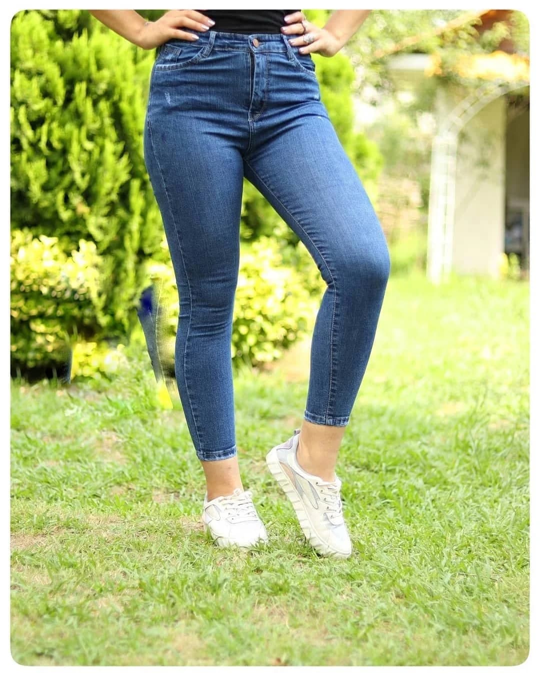 شلوار جین آبی وسط فول کش ترک قد 85 و 90 — تصویر ۱۱