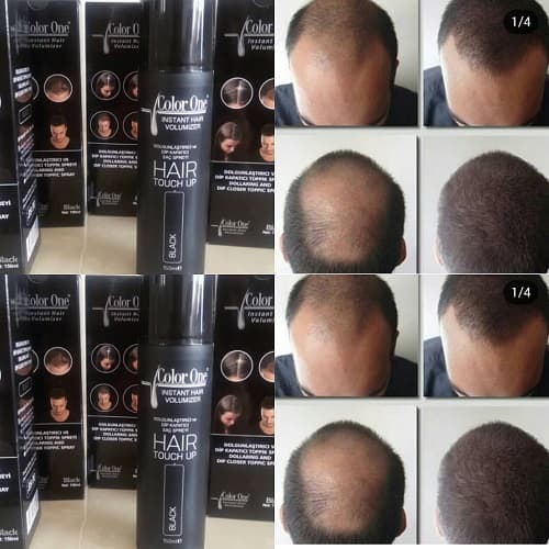 اسپری رنگ مو و حجم دهنده مو کالروان مشکی